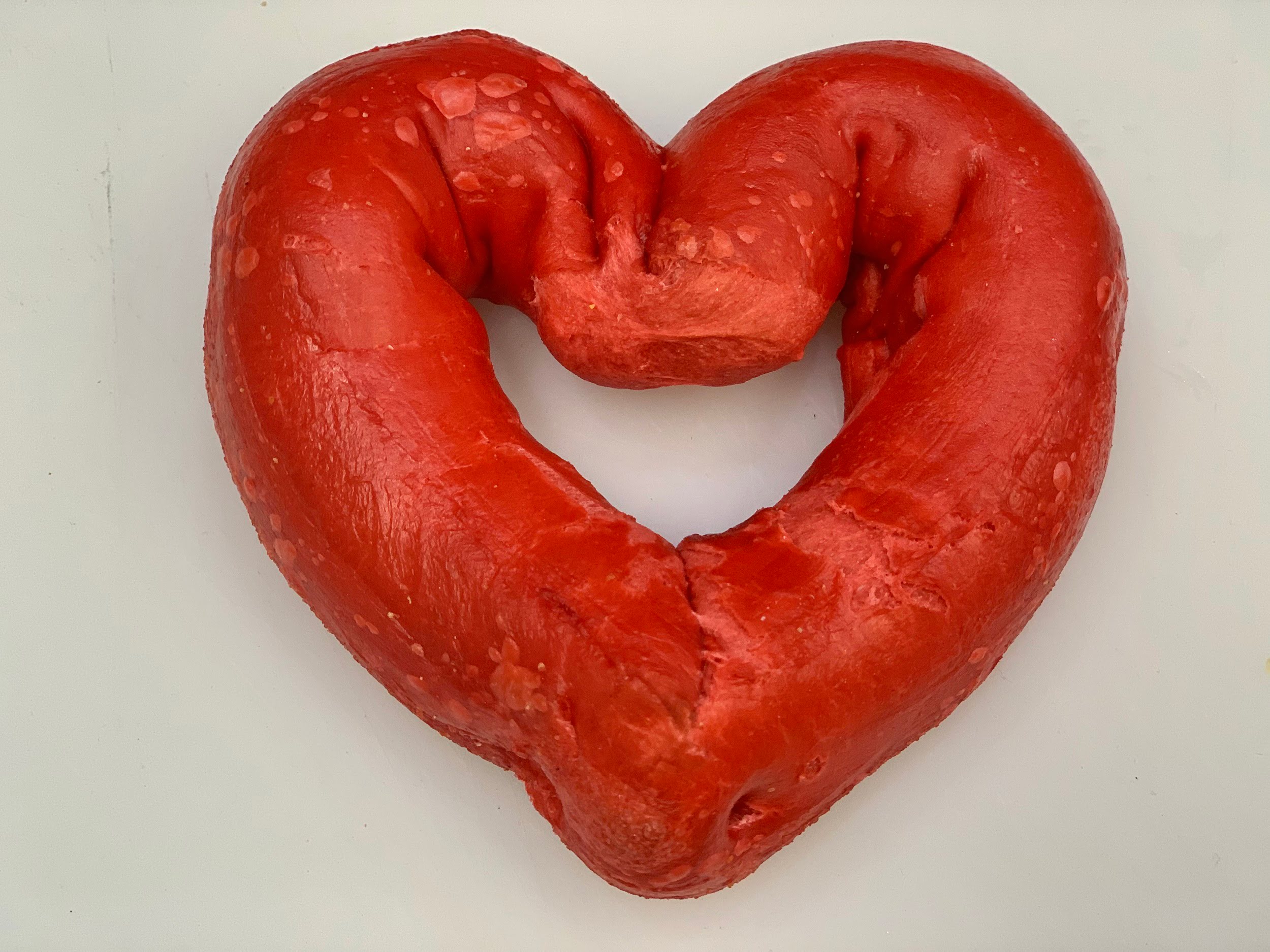 Heart shaped bagel