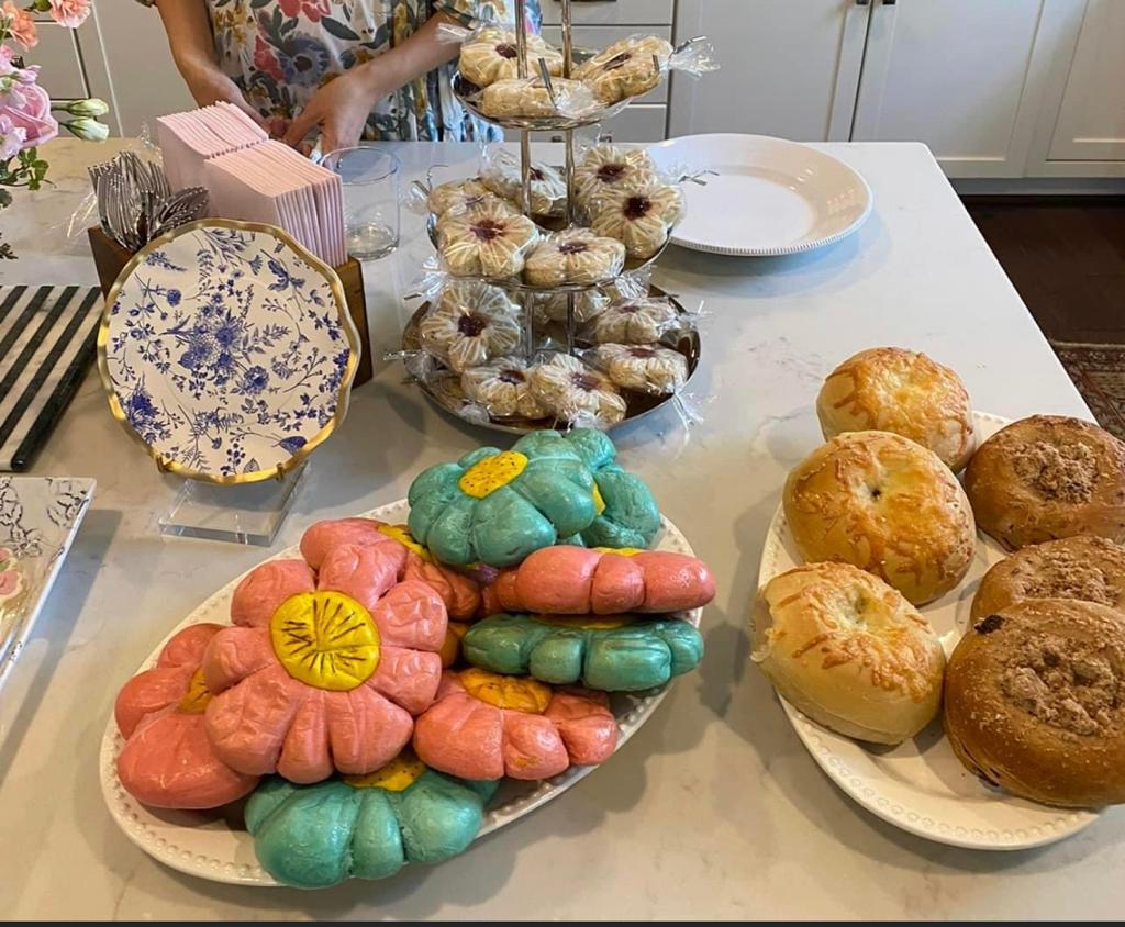 Floral Bagels at Baby Shower Catering