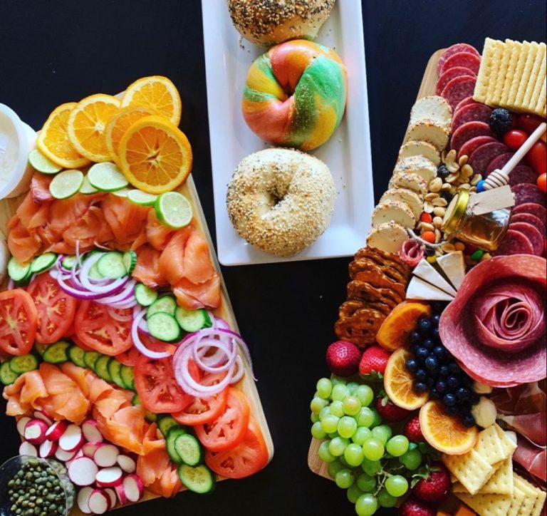 Delicious Bagel & Lox Charcuterie Board