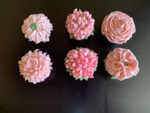 Pink flower cupcake