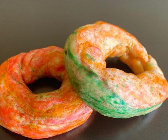 Gluten free rainbow bagel