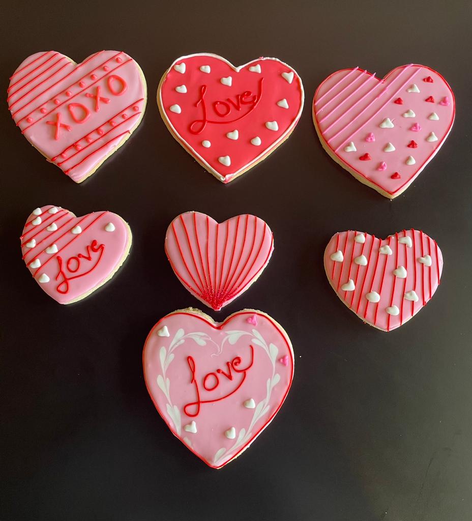 valentine's iced sugar cookies