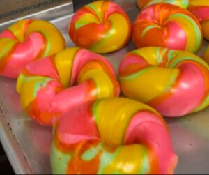 Rainbow bagels