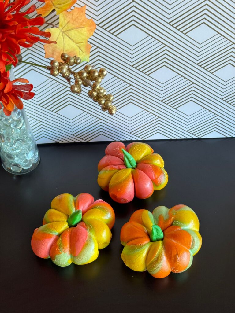Colorful Pumpkin shaped bagels