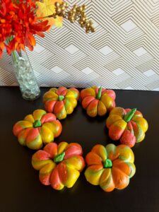 Colorful Pumpkin shaped bagels