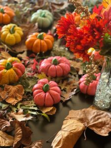 Colorful pumpkin shaped bagels