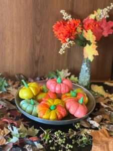 colorful pumpkin bagel