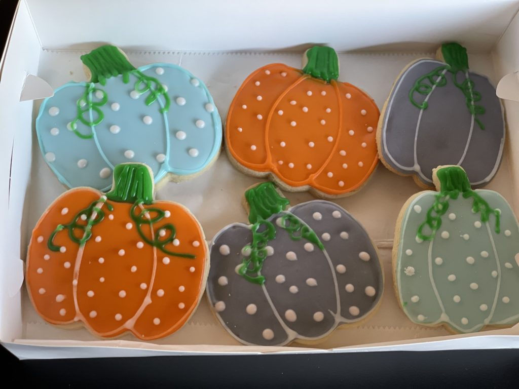 Iced sugar Pumpkin shaped cookies