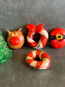 Santa, Reindeer, Wreath Holiday Bagels